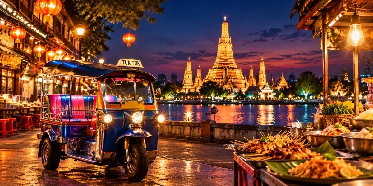 Bangkok midnight food tour by open-air tuk tuk