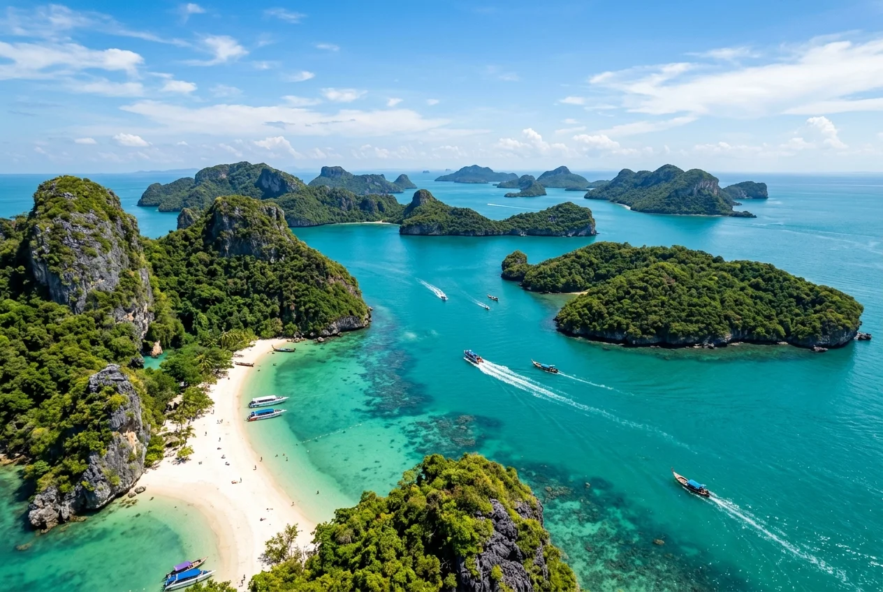 Ang Thong National Marine Park speedboat tour with emerald lake, snorkeling and kayaking