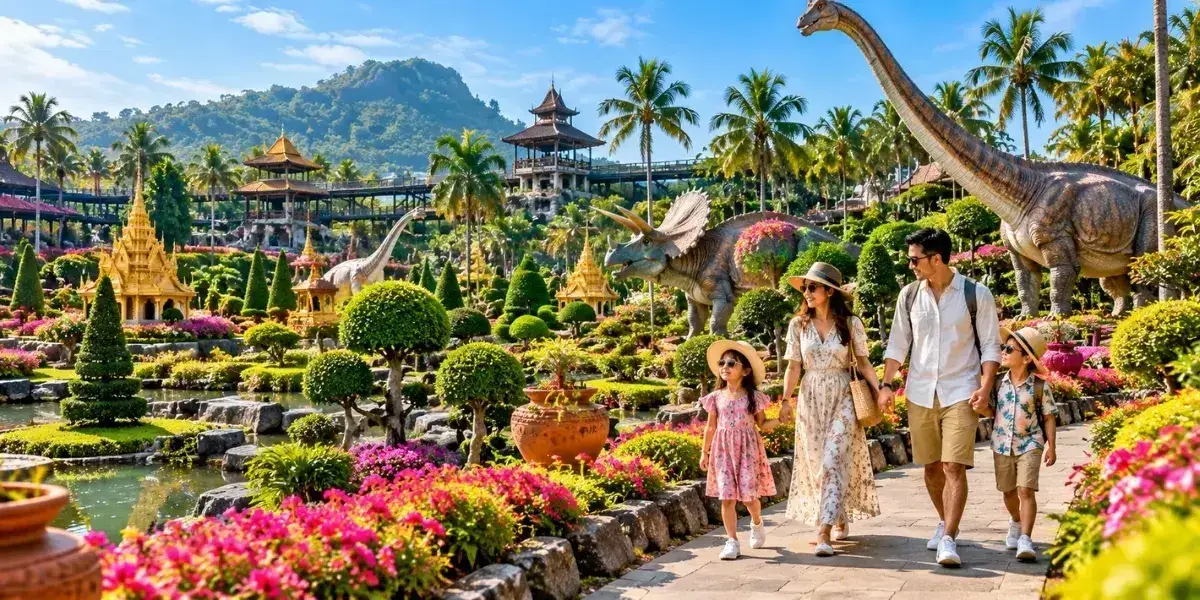 Nong Nooch Tropical Garden sightseeing bus tour, botanical landscapes, and Thai cultural show