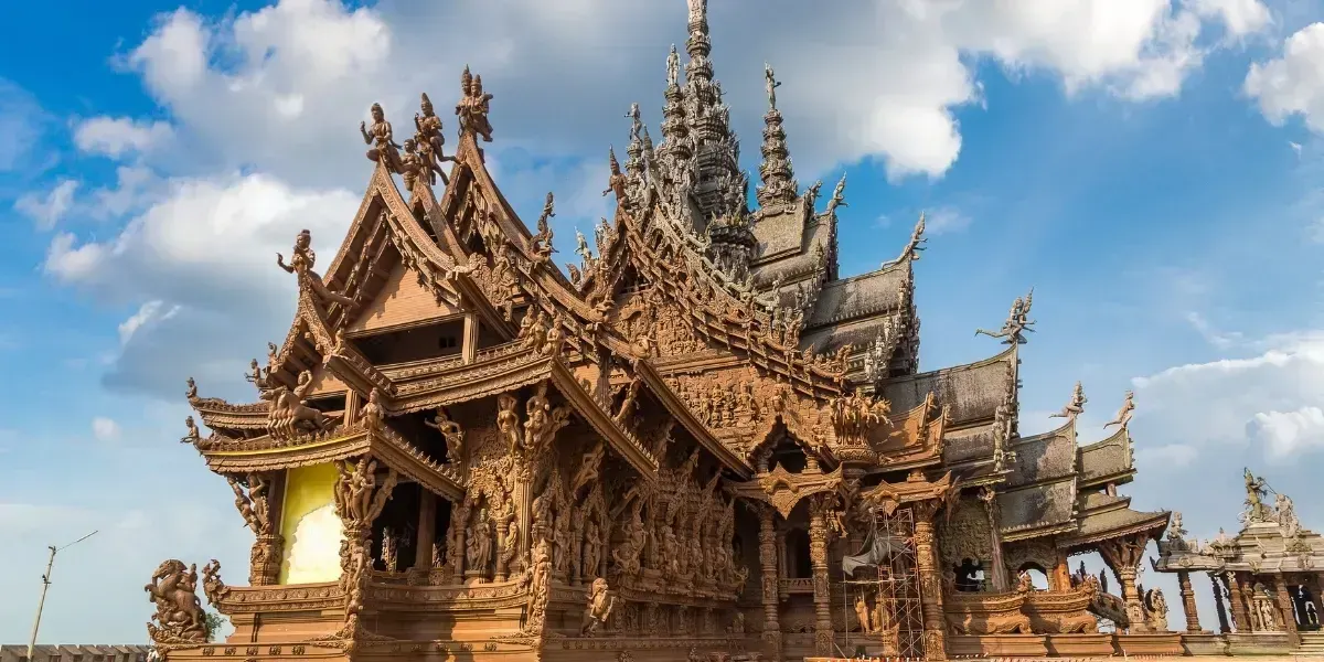 Sanctuary of Truth hand-carved wooden temple Pattaya