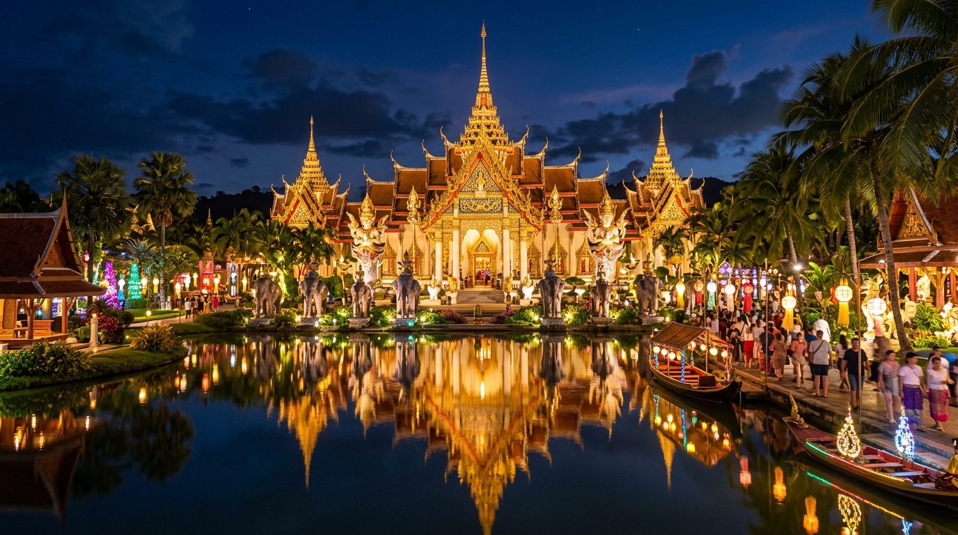 Phuket FantaSea cultural theme park, palace architecture, and theatrical show with dinner