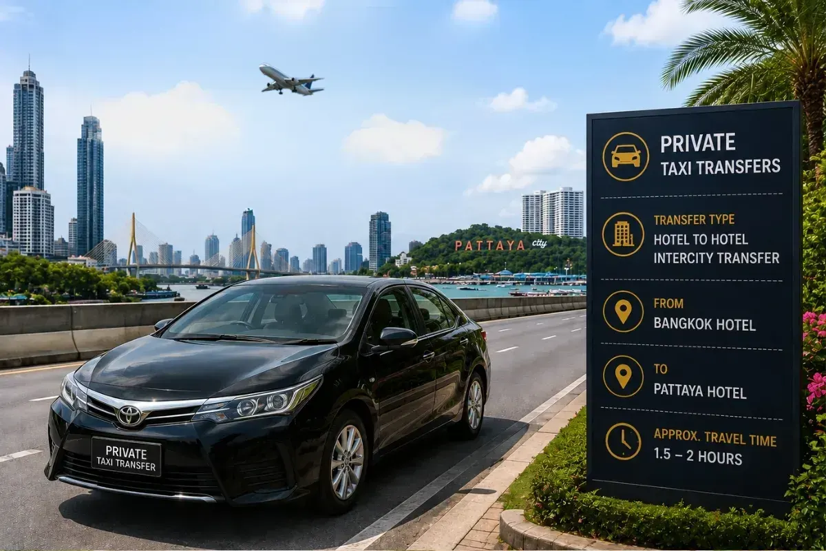 From Bangkok Hotel To Pattaya Hotel transfers details