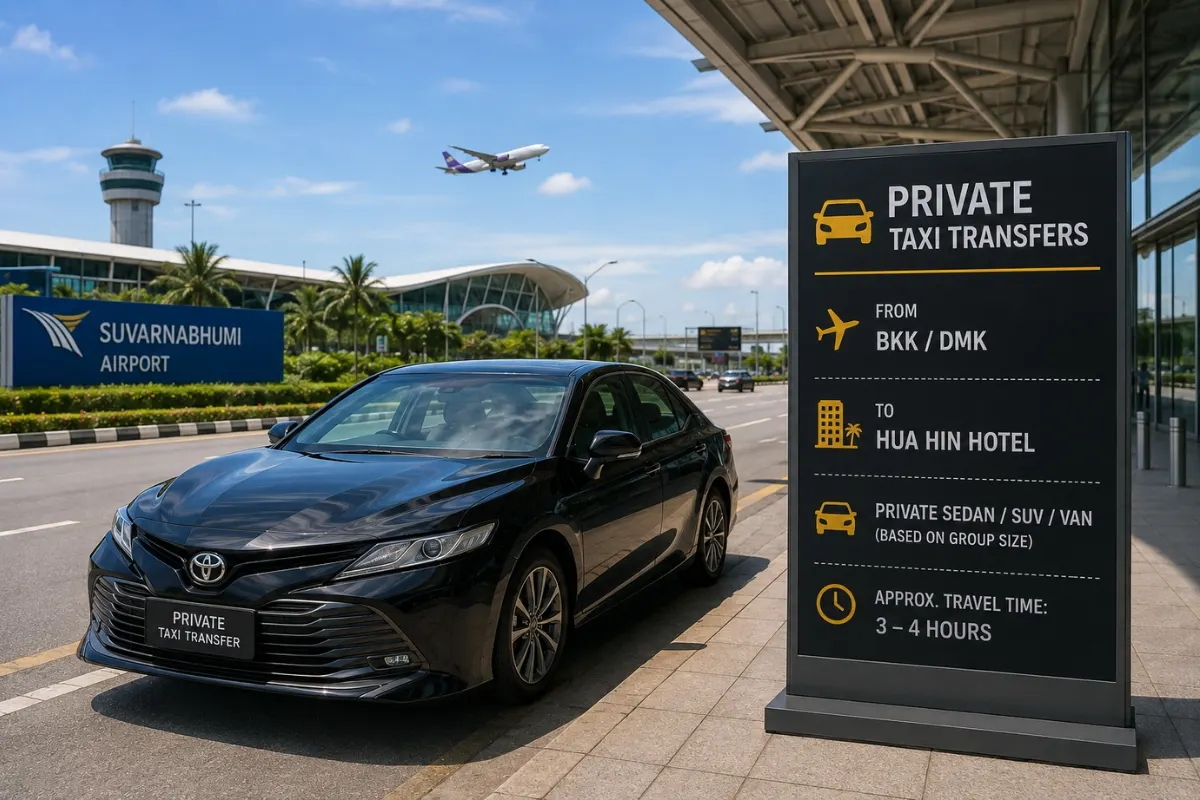 From BKK DMK To Hua Hin Hotel transfers details