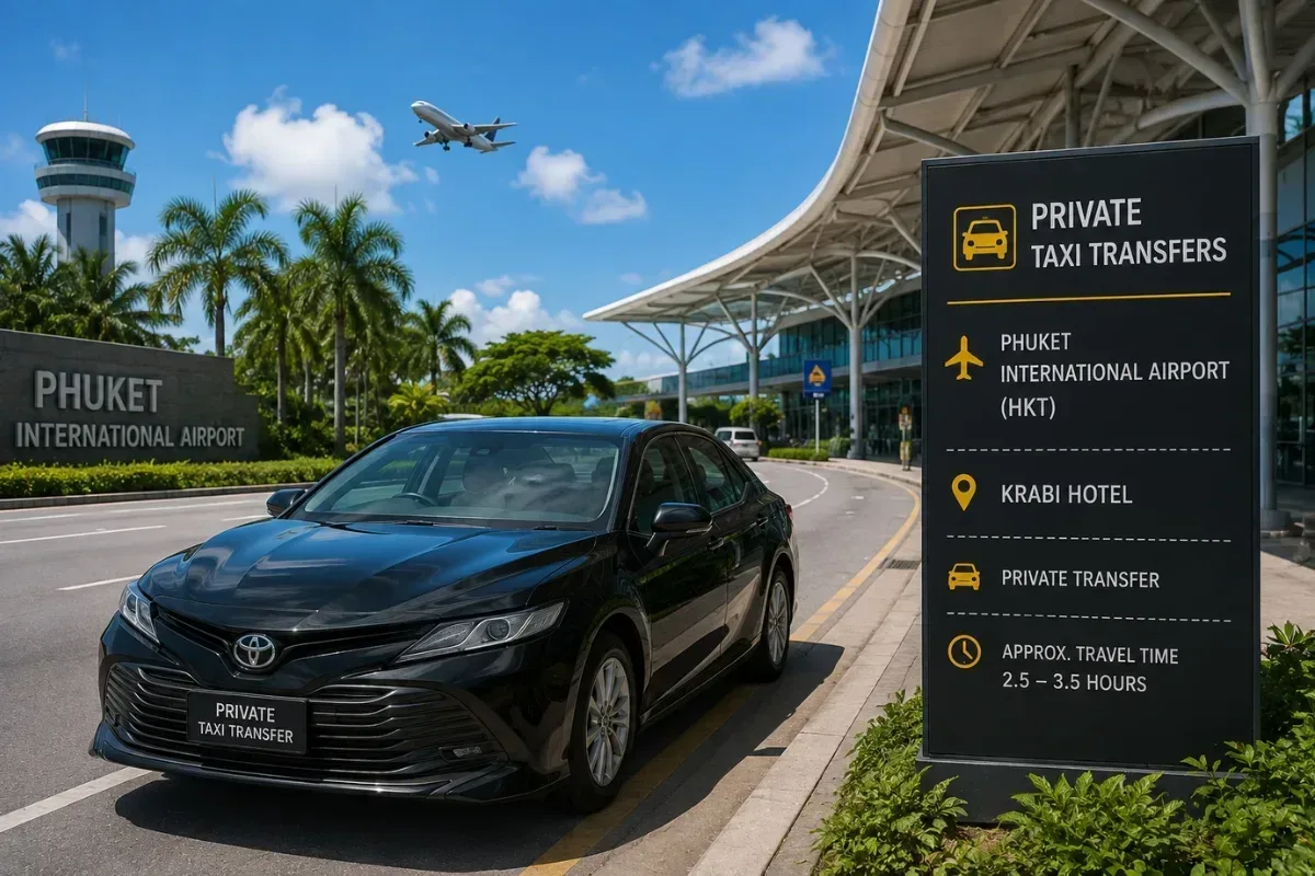 From Phuket International Airport (HKT) To Krabi Hotel transfers details